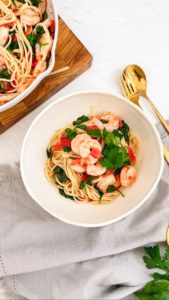 A healthy quick and easy seafood pasta recipe, perfect for meal prep and can be made gluten free